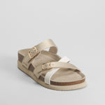 Sandalia bio cruzada piel oro COMFEET