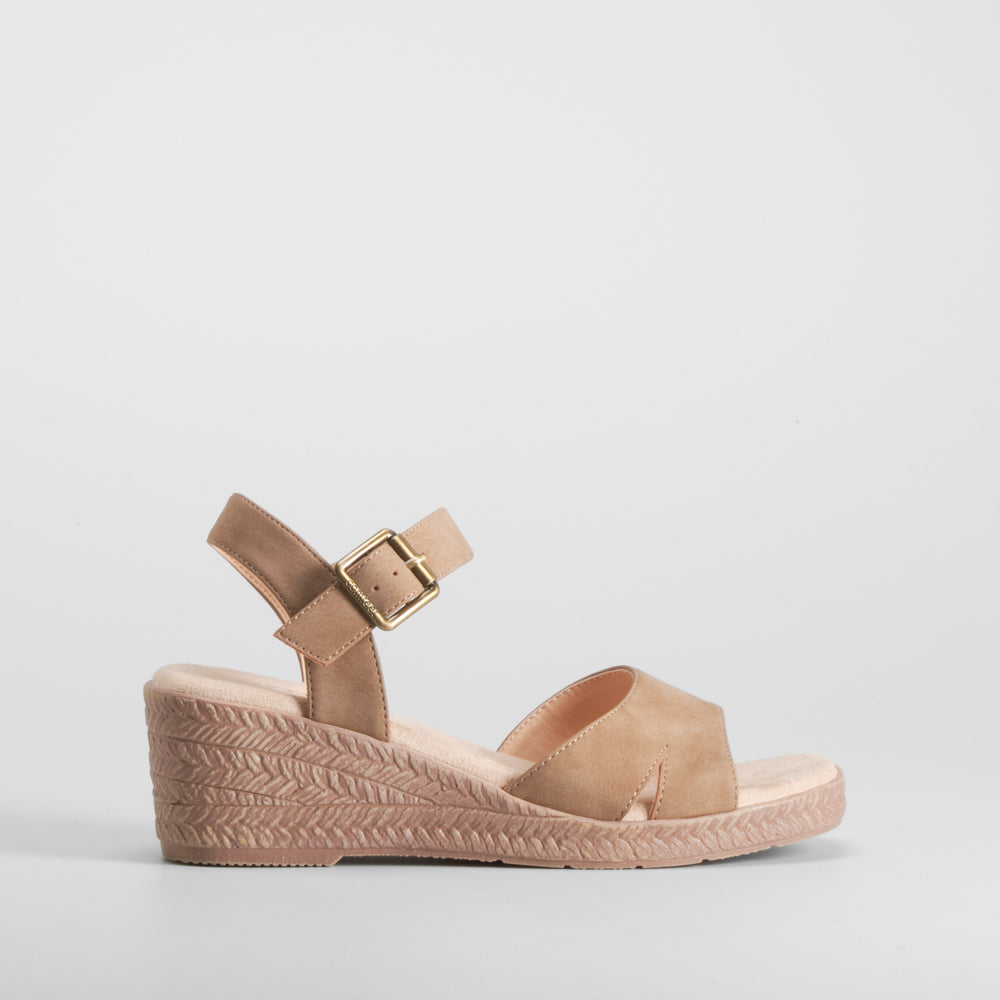 Sandalia cuña Imit yute beige COMFEET
