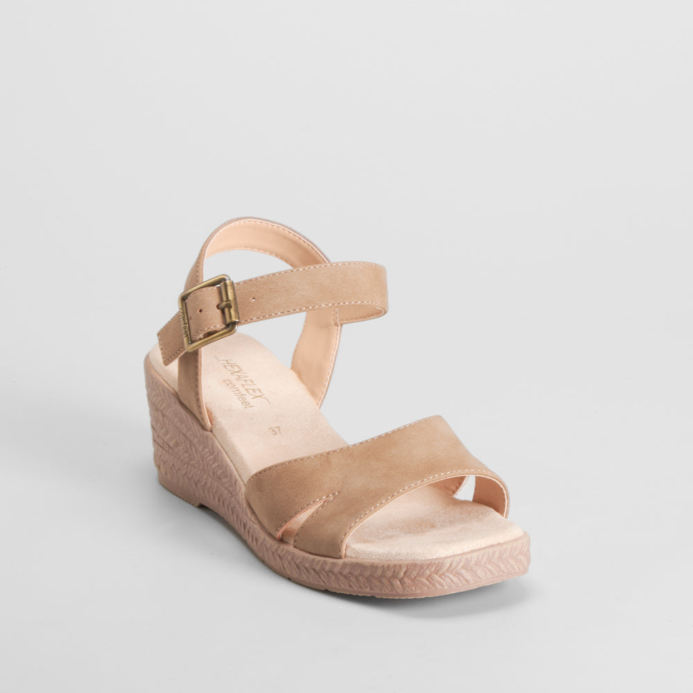Sandalia cuña Imit yute beige COMFEET