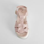 Sandalia cuña tiras rosa COMFEET