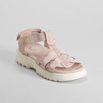 Sandalia cuña tiras rosa COMFEET