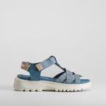 Sandalia cuña tiras azul COMFEET