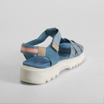 Sandalia cuña tiras azul COMFEET