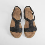 Sandalia hilos metal negra COMFEET