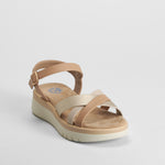 Sandalia bio de cuña dorada COMFEET