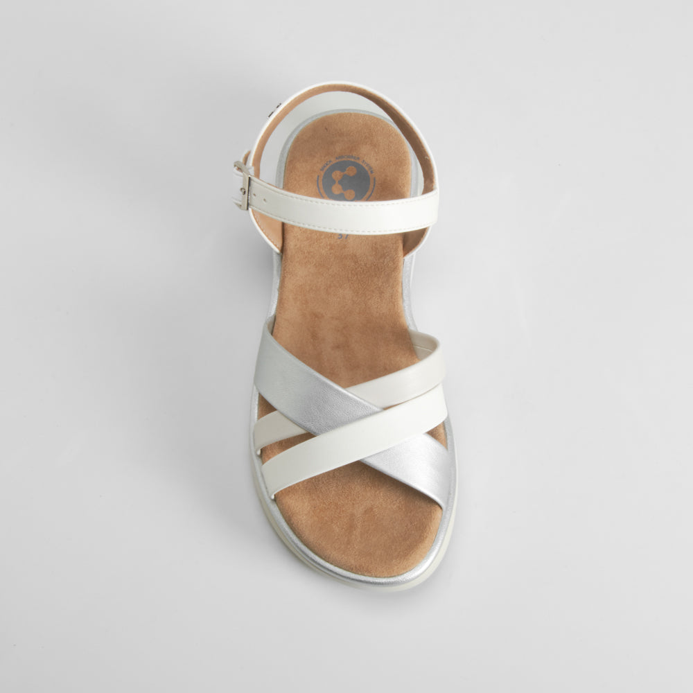 Sandalia bio de cuña plata COMFEET