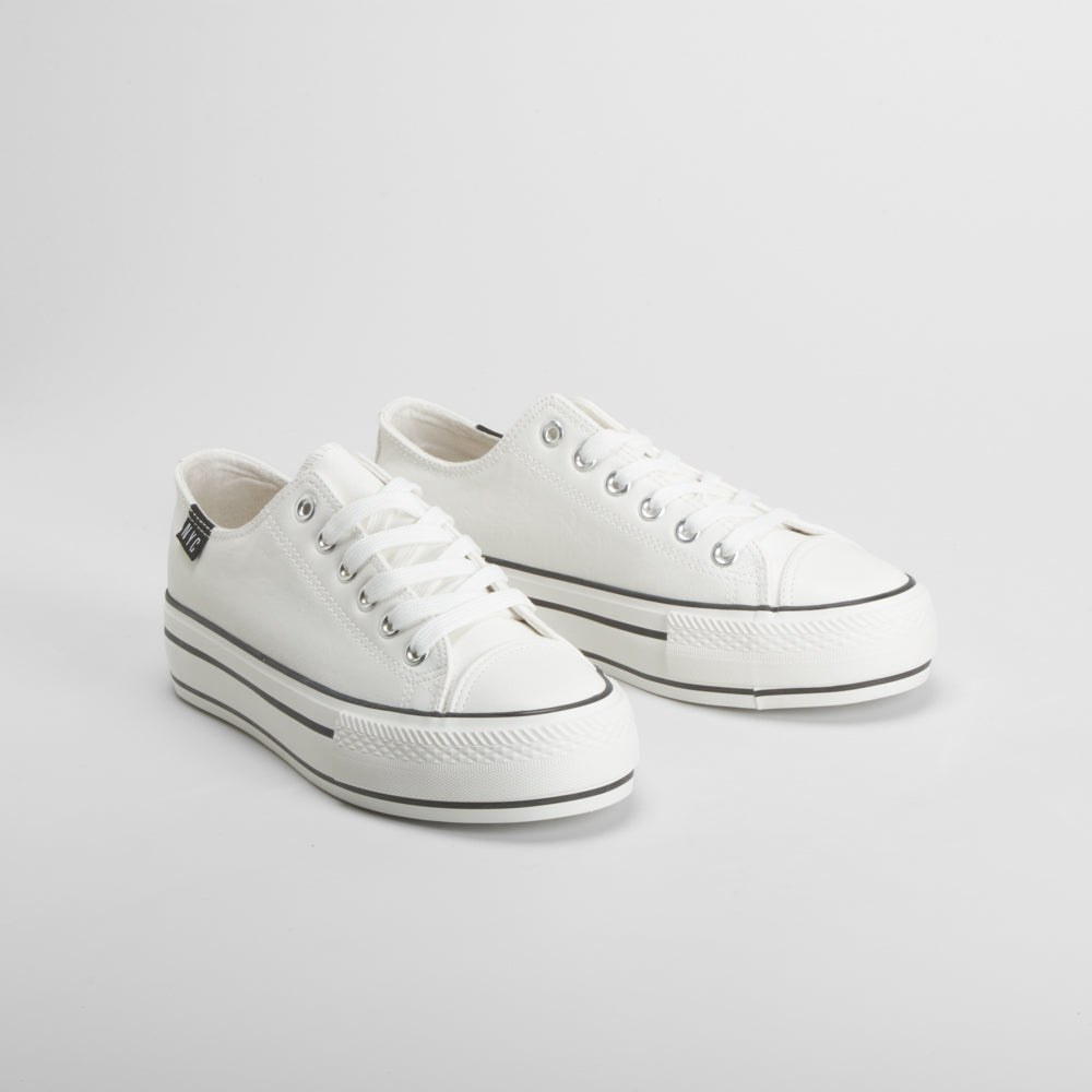 Zapatilla deportiva alta plataforma blanca NYC