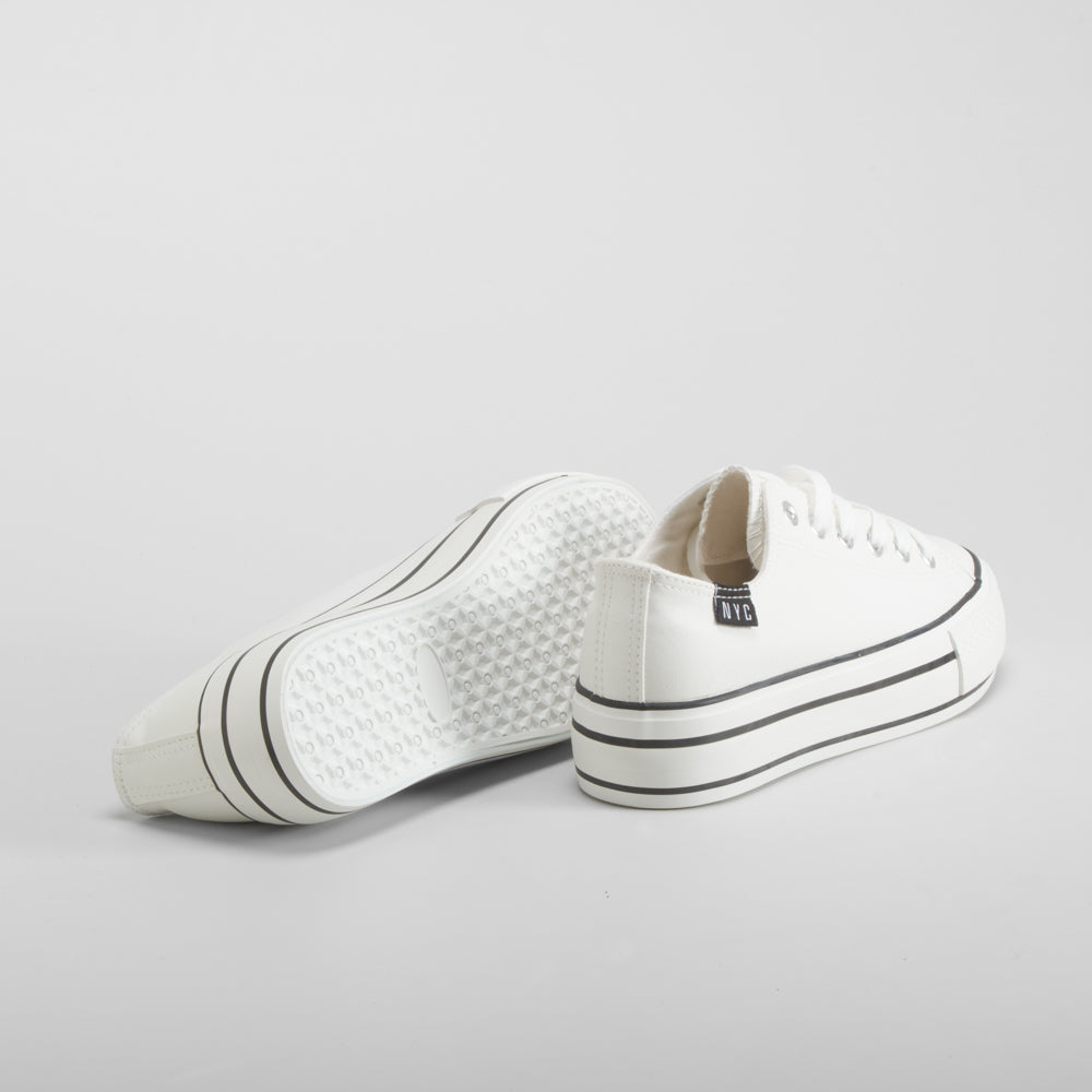 Zapatilla deportiva alta plataforma blanca NYC