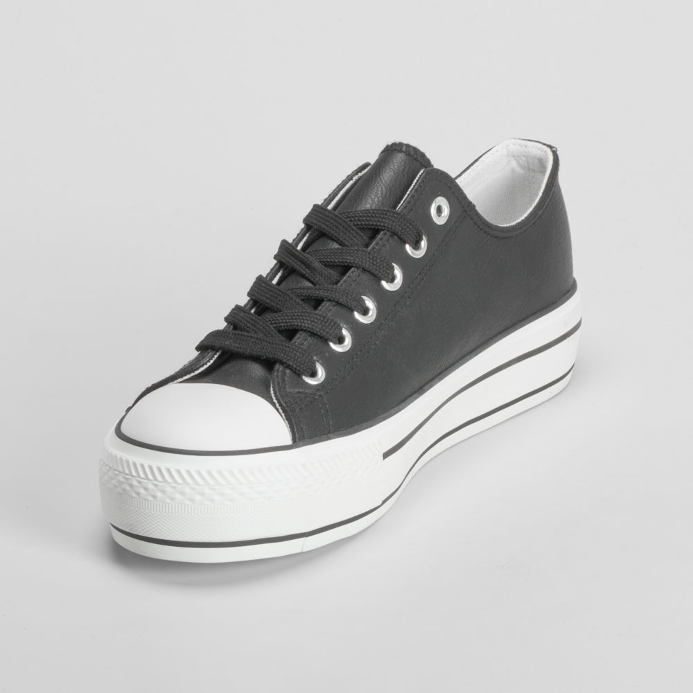 Zapatilla deportiva alta plataforma negra NYC