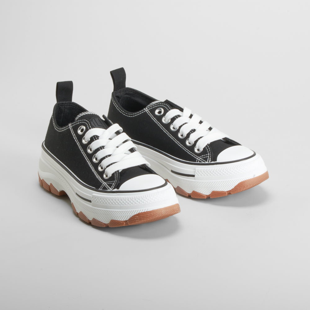 Zapatilla lona chunky negra NYC
