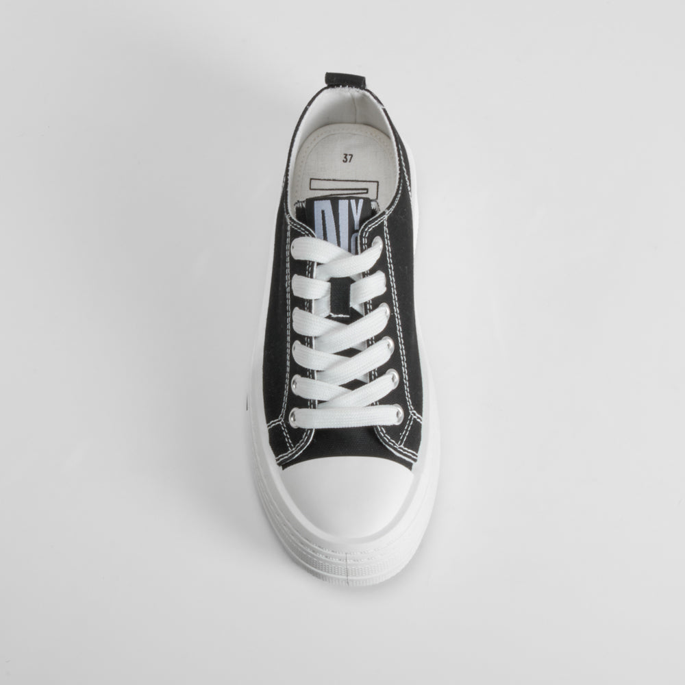 Zapatilla lona plataforma negra suela blanca NYC