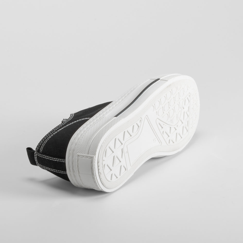 Zapatilla lona plataforma negra suela blanca NYC