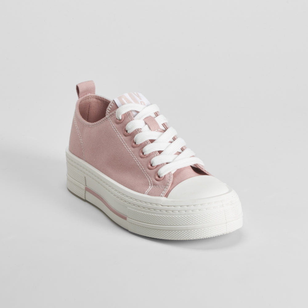 Zapatilla lona reciclada plataforma rosa NYC