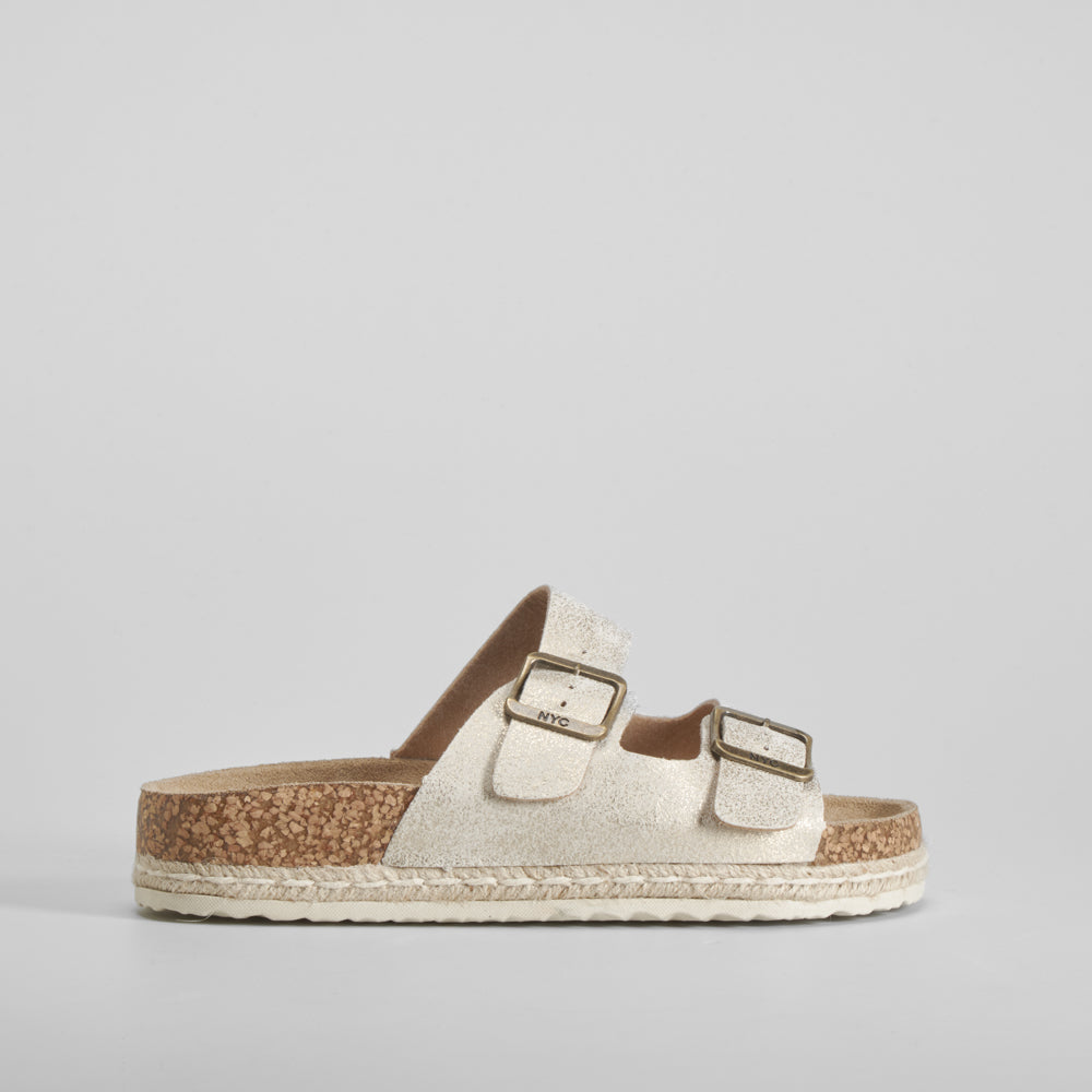 Sandalia bio con yute oro NYC