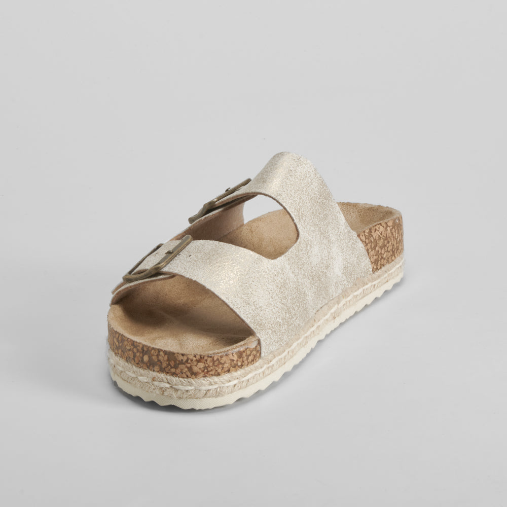 Sandalia bio con yute oro NYC