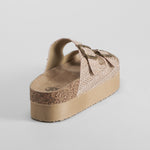 Sandalia bio plataforma rallada rosa NYC