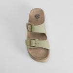 Sandalia bio plataforma dos hebillas kaki NYC