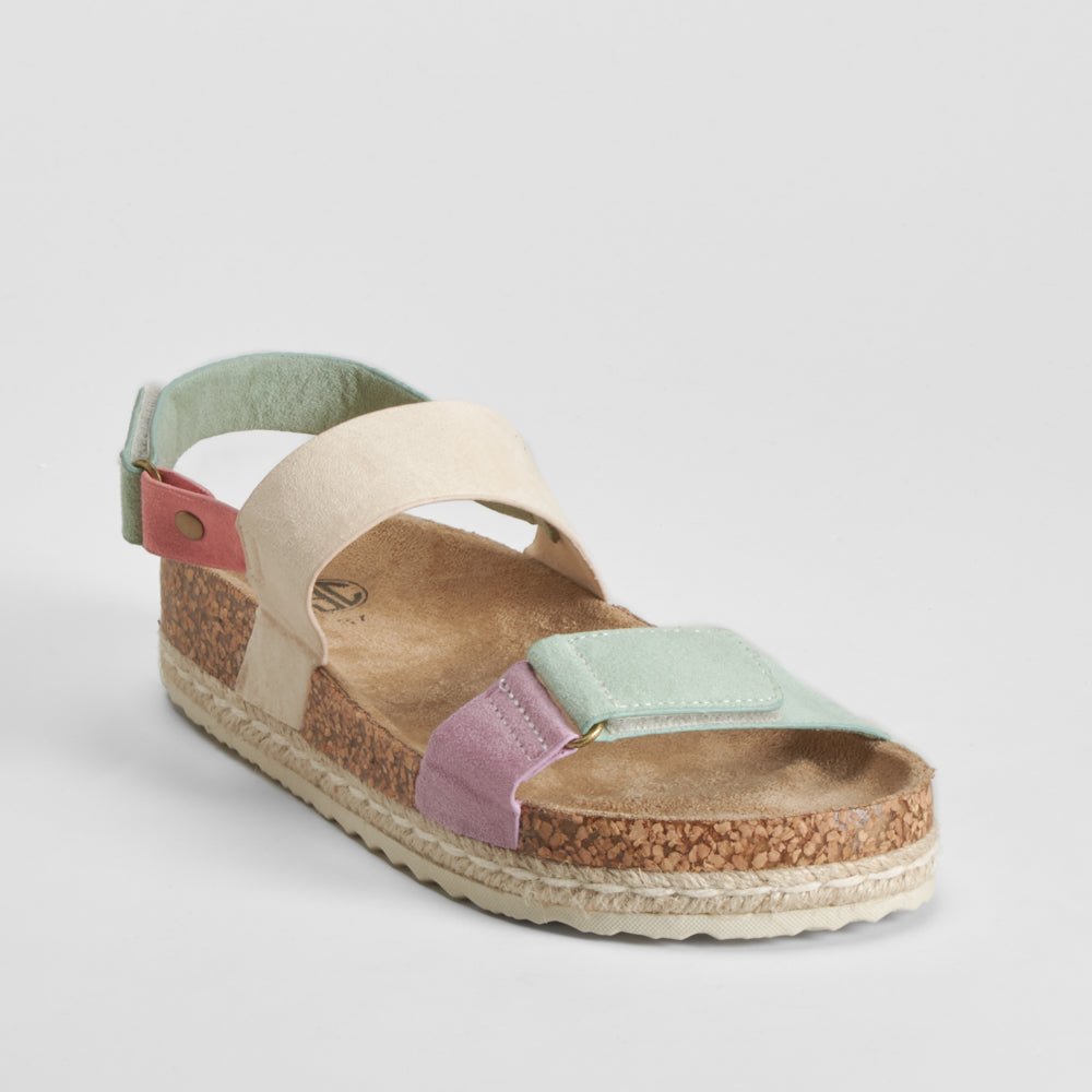 Sandalia bio tira yute velcros multicolor NYC