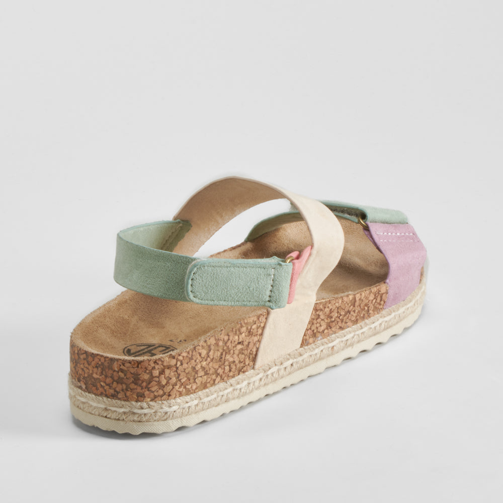 Sandalia bio tira yute velcros multicolor NYC