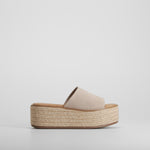 Sandalia bio plataforma yute piel beige NYC