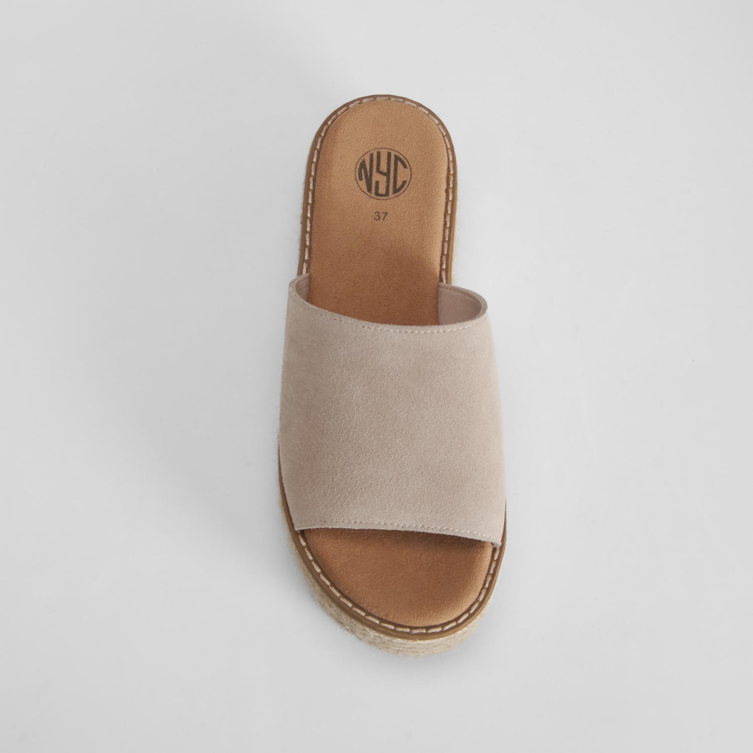 Sandalia bio plataforma yute piel beige NYC