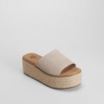 Sandalia bio plataforma yute piel beige NYC