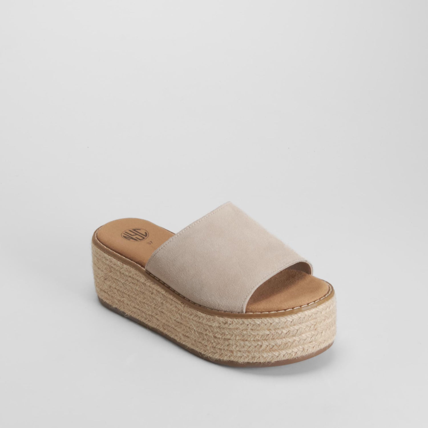 Sandalia bio plataforma yute piel beige NYC