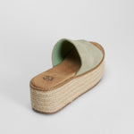 Sandalia bio plataforma yute piel verde NYC