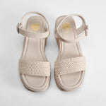 Sandalia cuña plataforma beige NYC