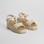 Sandalia cuña yute beige NYC