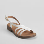Sandalia plana tiras blanca NYC