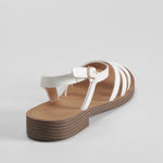 Sandalia plana tiras blanca NYC