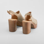 Sandalia tacón plataforma beige NYC