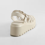 Sandalia cuña chunky beige NYC