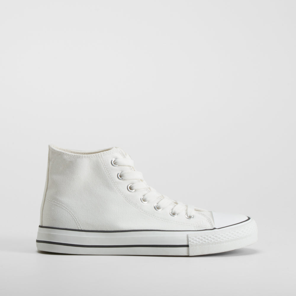 Zapatilla alta lona blanca NYC