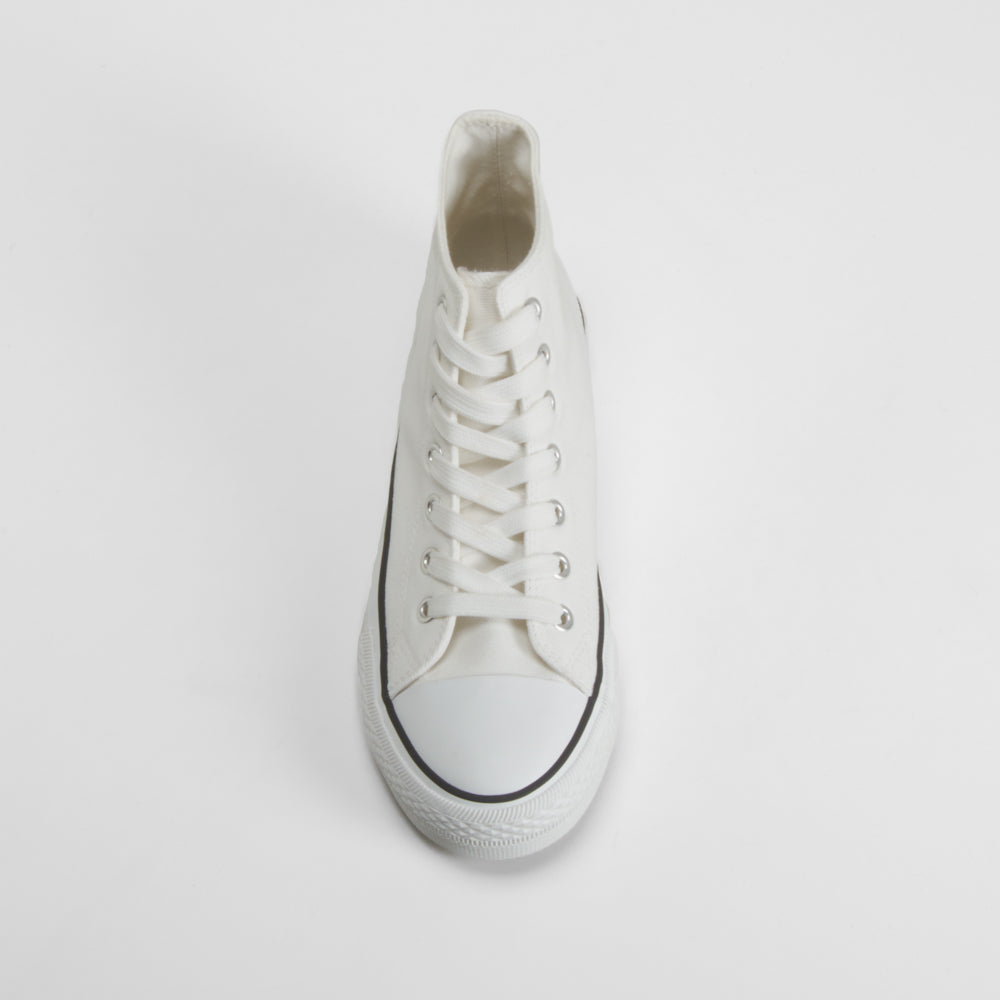 Zapatilla alta lona blanca NYC