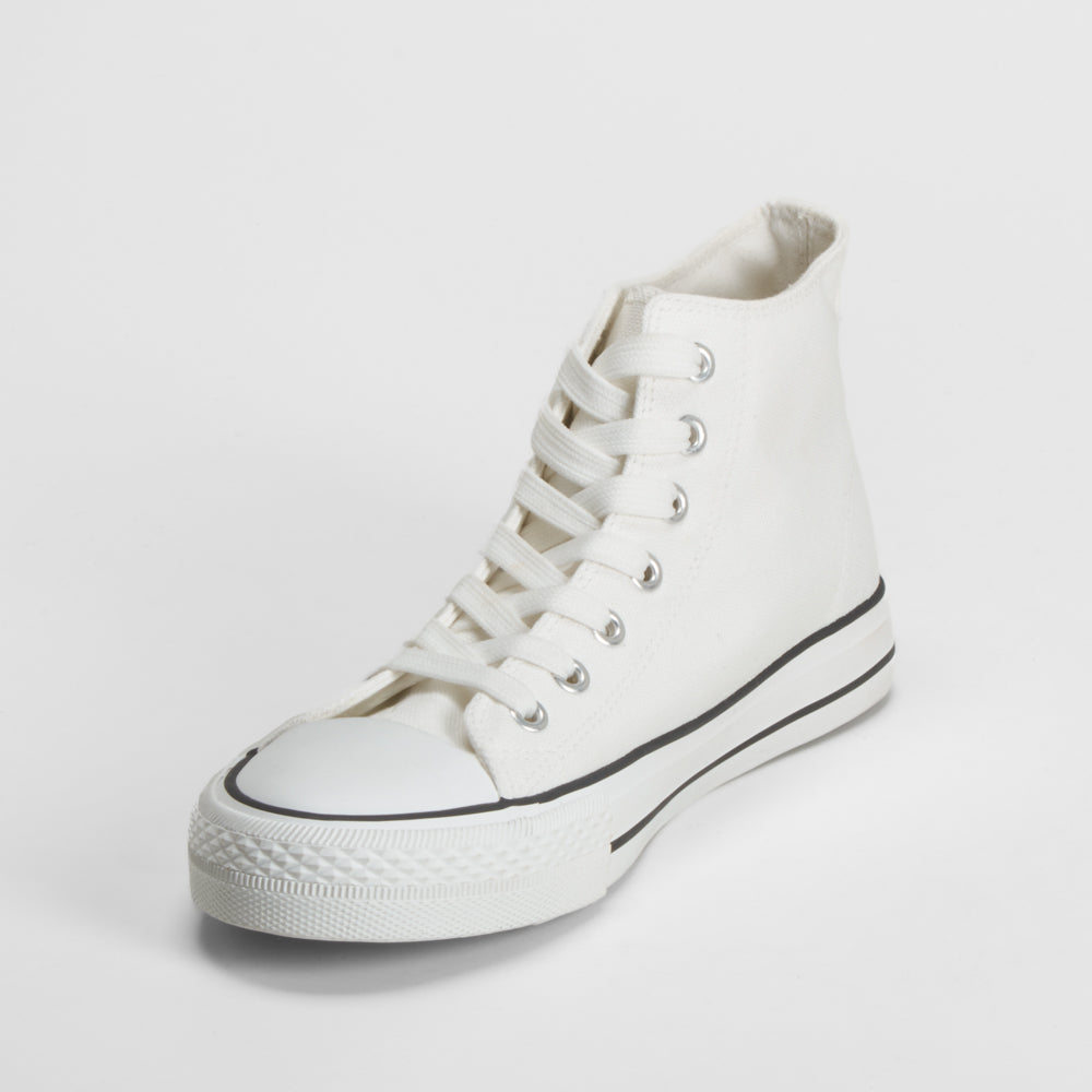 Zapatilla alta lona blanca NYC
