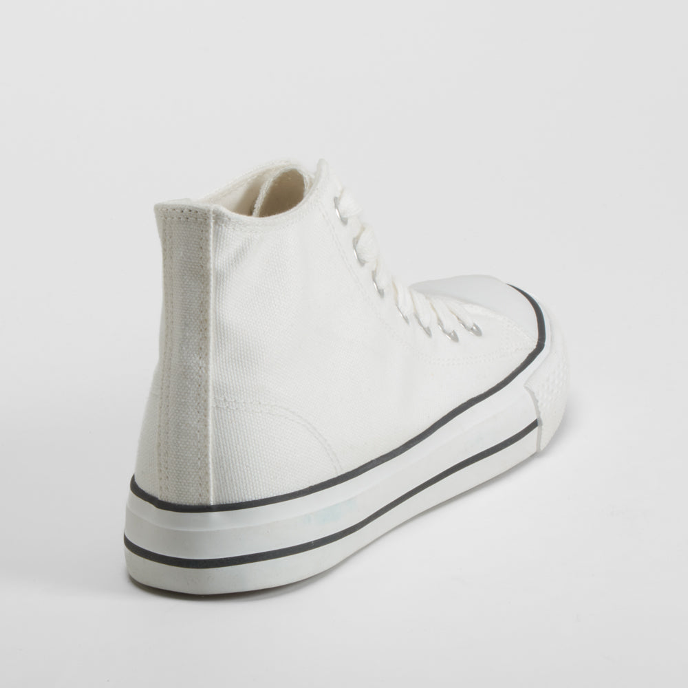 Zapatilla alta lona blanca NYC