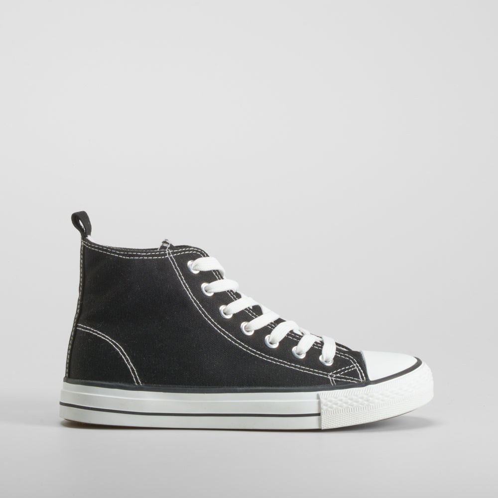 Zapatilla lona alta negra NYC
