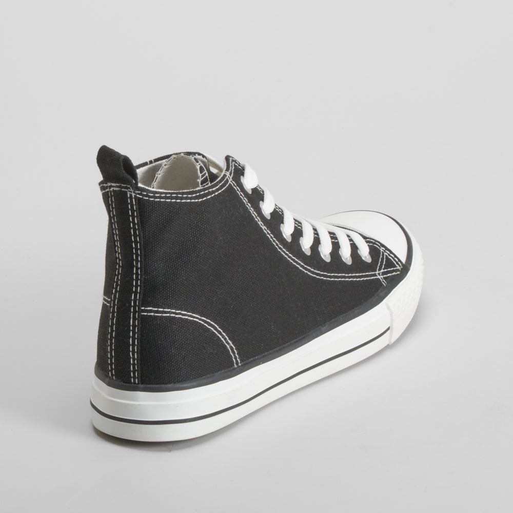 Zapatilla lona alta negra NYC