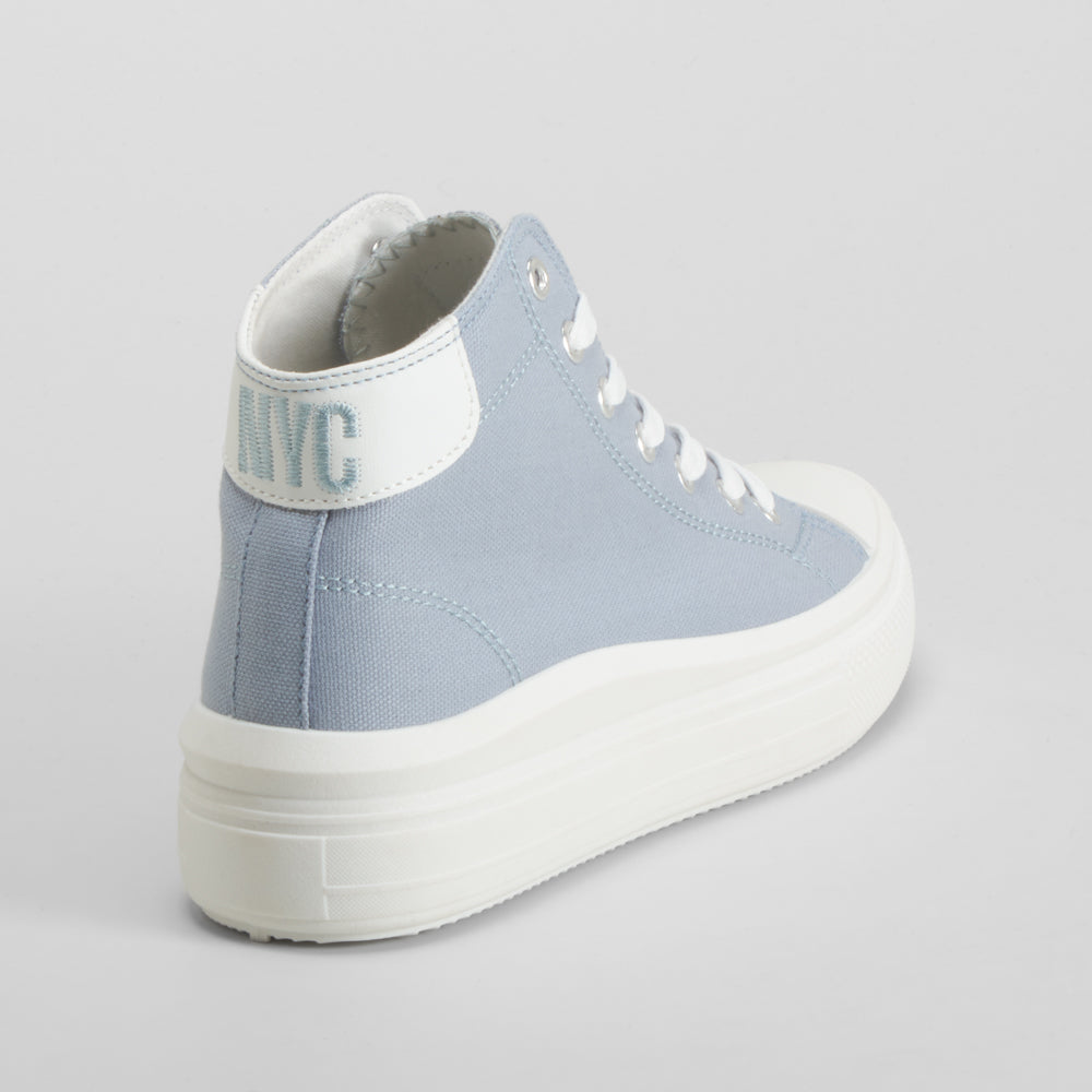 Zapatilla lona alta azul NYC