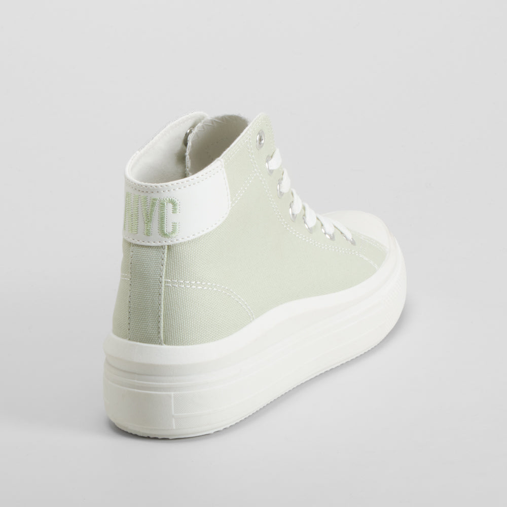 Zapatilla lona alta verde NYC