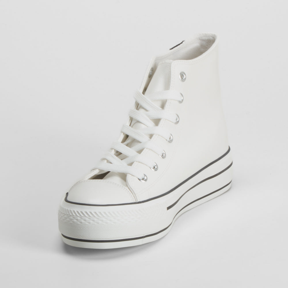 Zapatilla alta plataforma blanca NYC