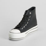 Zapatilla lona alta plataforma negra NYC