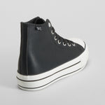 Zapatilla lona alta plataforma negra NYC