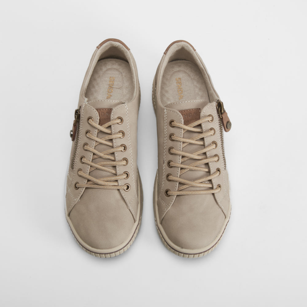 Blucher cremallera en beige SENDA ROAD