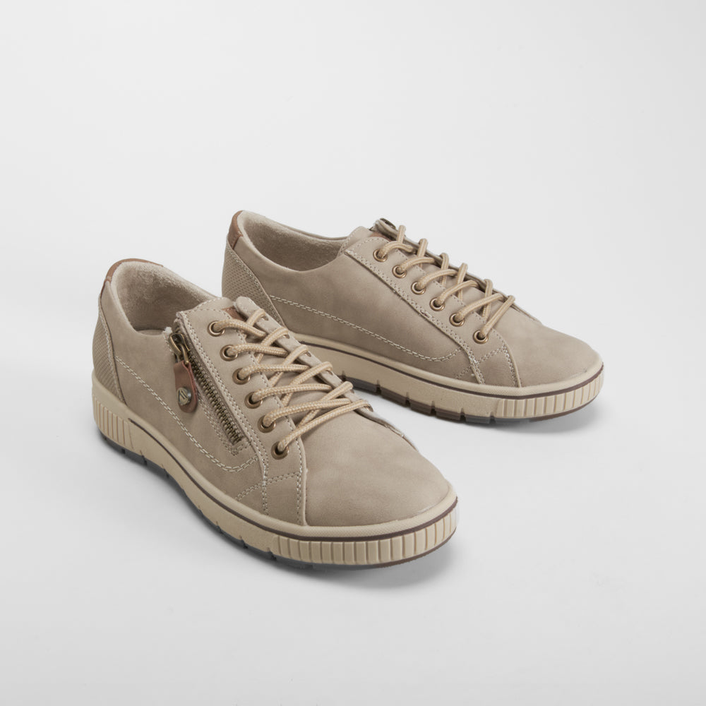 Blucher cremallera en beige SENDA ROAD