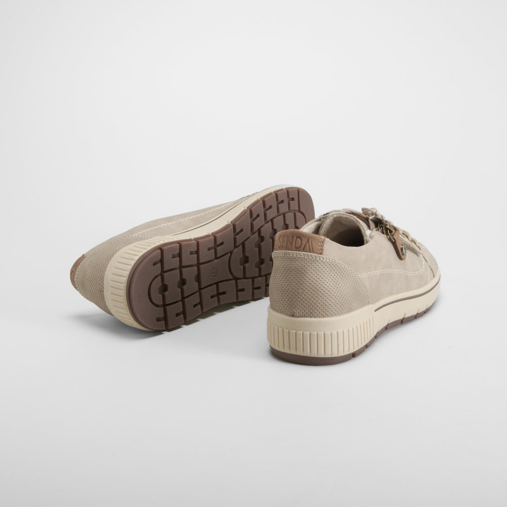 Blucher cremallera en beige SENDA ROAD