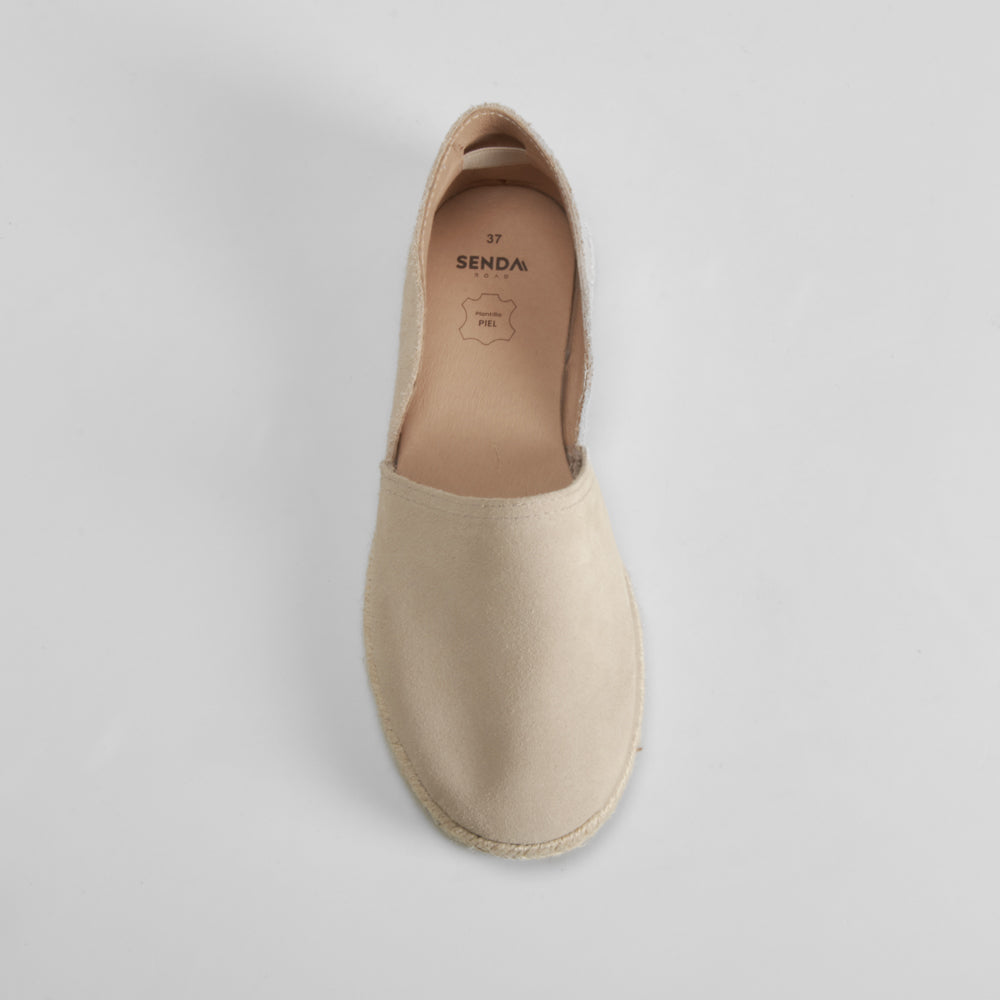 Yute plano en piel beige SENDA ROAD