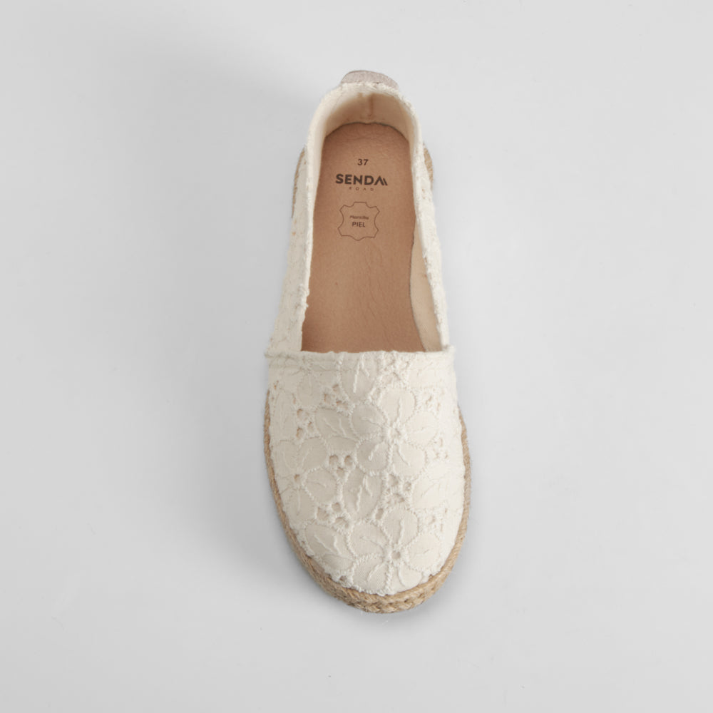 Alpargata de yute y macrame color crudo SENDA ROAD